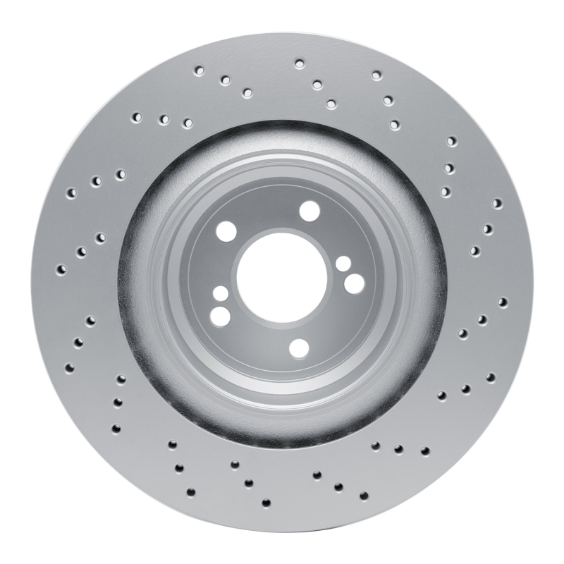 BMW X5 Brake Rotor (1) - Rear Left - R1 Concepts - Drilled GeoSPEC Coated - `15-`19